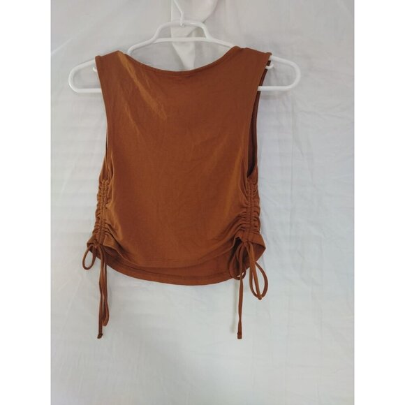Isabel, Top style blouse with short sleeves for women, Brown color, Size S, NWT - Picture 2 of 6
